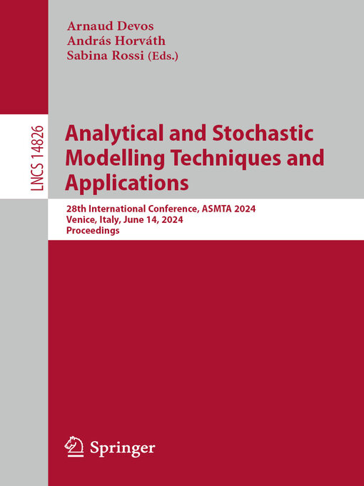 Title details for Analytical and Stochastic Modelling Techniques and Applications by Arnaud Devos - Available
